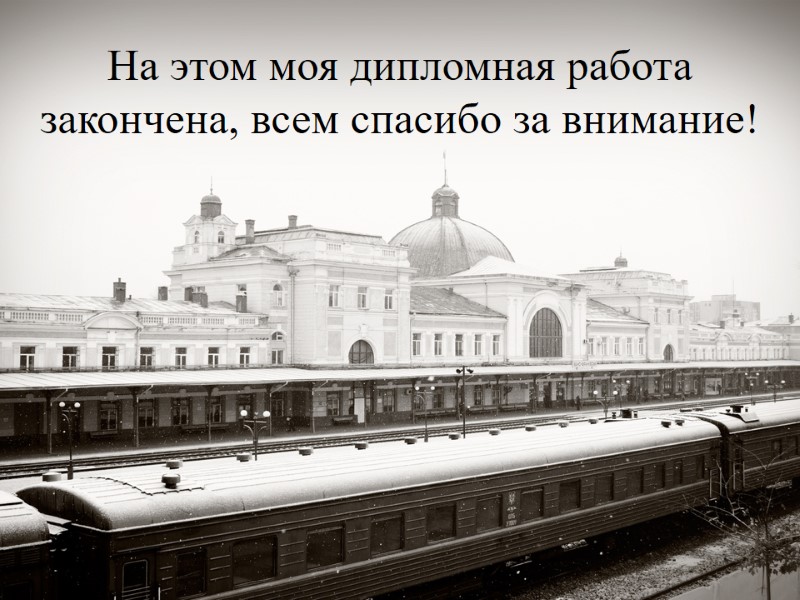 На этом моя дипломная работа закончена, всем спасибо за внимание!